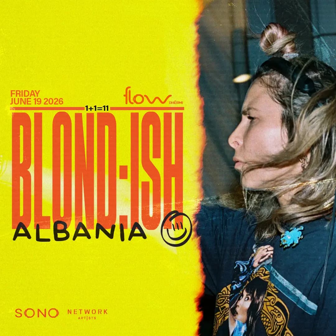 Poster for Blond:ish at Flow Beach, 19 June.